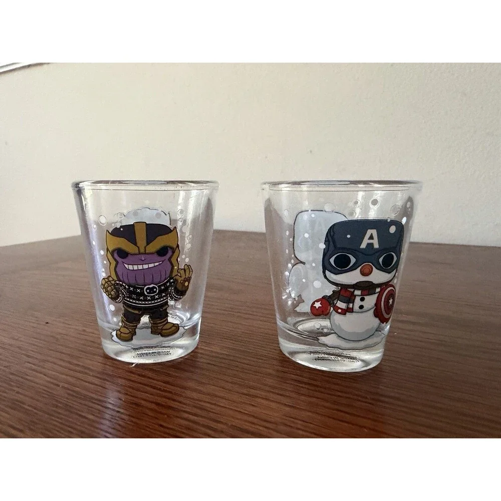Funko Marvel Shot Glasses Toothpick Holder Thanos Captain America Snowman X-Mas